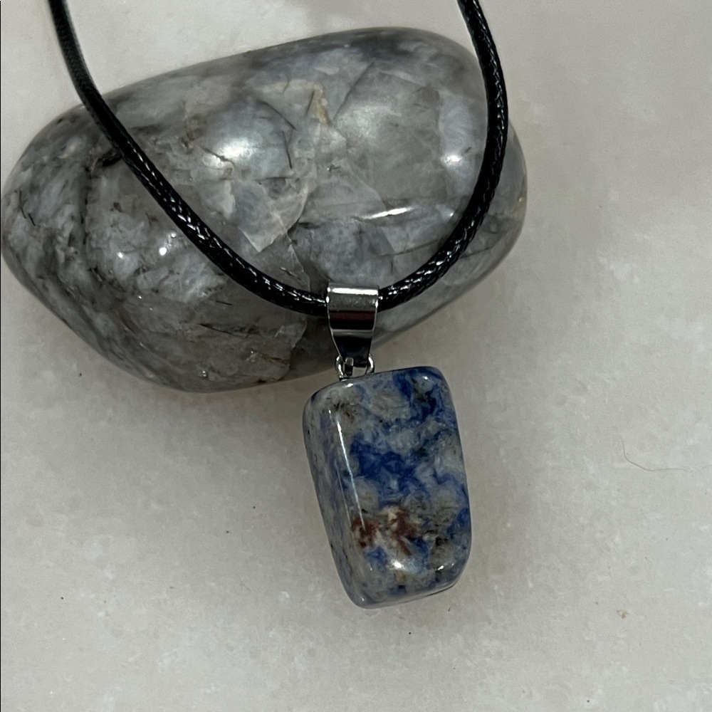 Sodalite Gemstone Polished Pendant Necklace